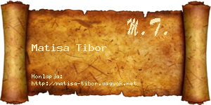 Matisa Tibor névjegykártya